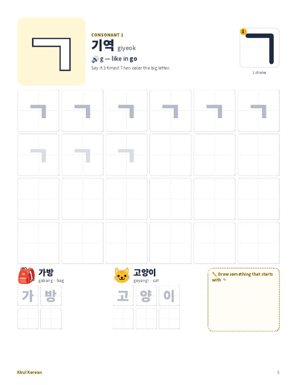 Inside page: the letter γ± with big tracing boxes